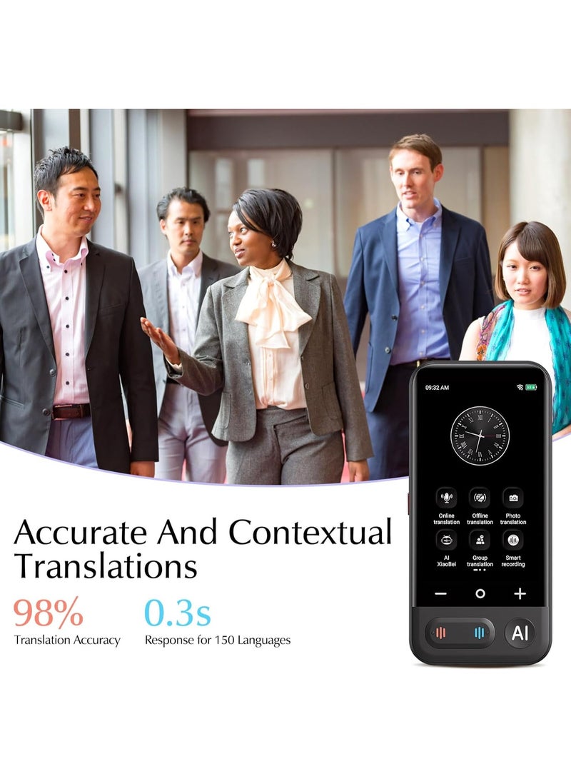 Instant language translation device, 150 online translations, 20 offline translations, voice and image text translation, AI translator for any language, works on or off Wi-Fi. - Image 4