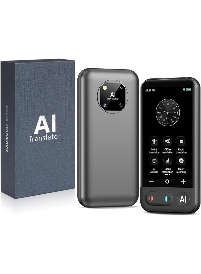 Instant language translation device, 150 online translations, 20 offline translations, voice and image text translation, AI translator for any language, works on or off Wi-Fi. - Image 1