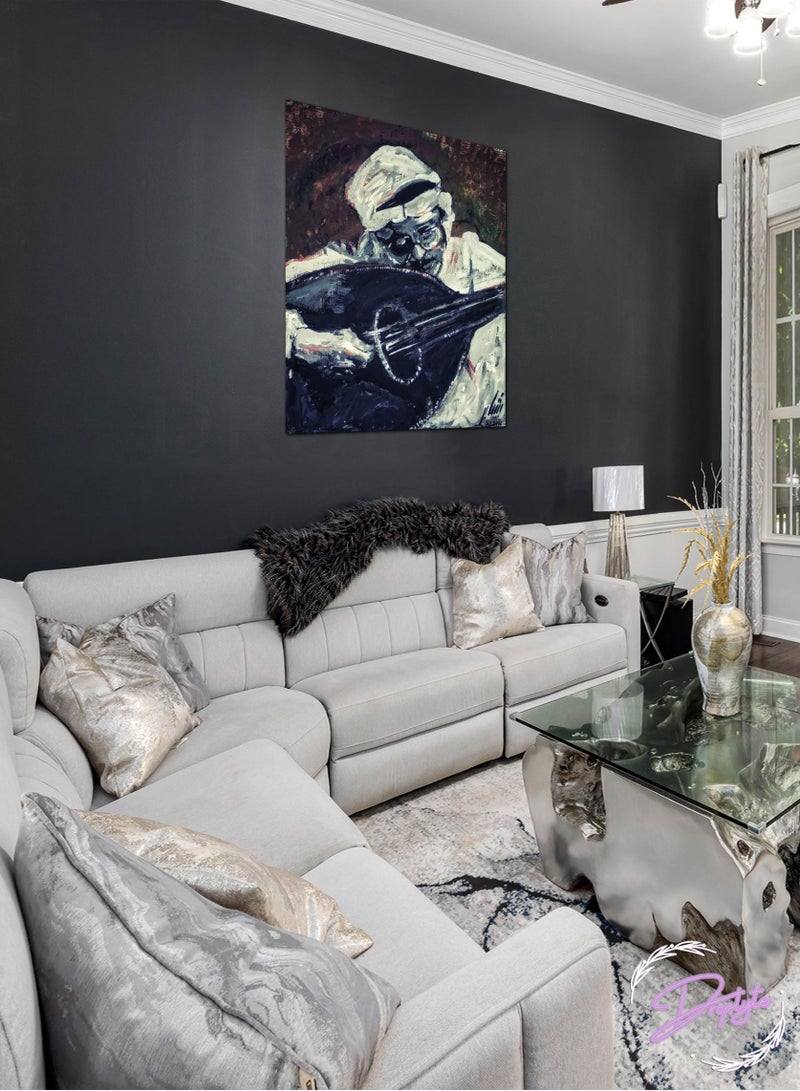 Droplyte Rucatto Oil Painting Arabic Music Art Bedroom MDF Decor Painting Decorative Wall Art Wall Decor  40cm x 60cm  - Image 1