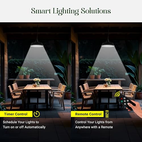 Dylect® Eco Solar Pendant Light for Balcony, Outdoor Home, Terrace Garden, Pergola Roof Light | Long 10Hr Runtime with Wireless Remote | IP64 Waterproof (Cool White) - Image 4