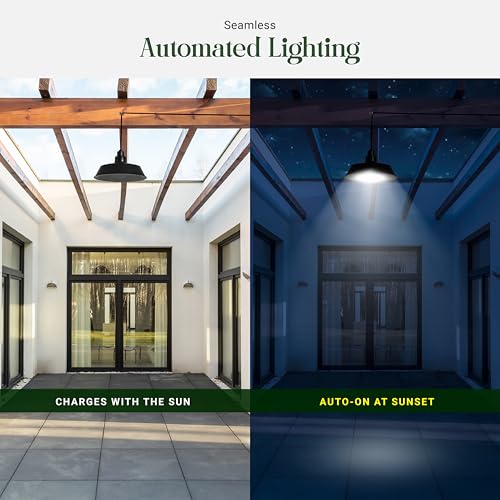 Dylect® Eco Solar Pendant Light for Balcony, Outdoor Home, Terrace Garden, Pergola Roof Light | Long 10Hr Runtime with Wireless Remote | IP64 Waterproof (Cool White) - Image 5