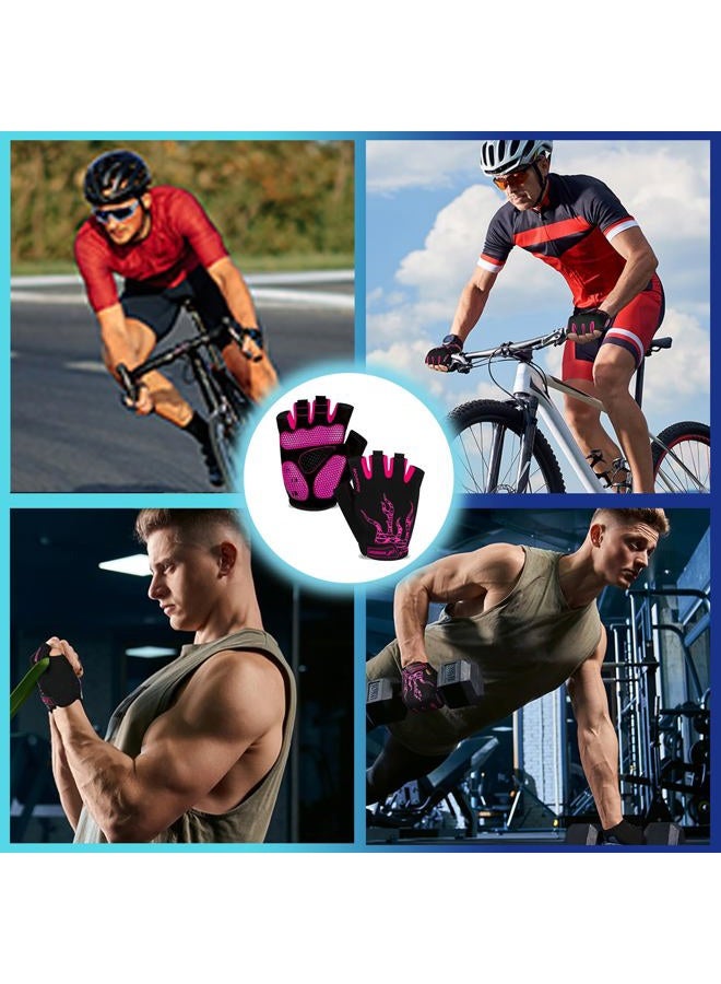 MOREOK Cycling Gloves Bike Gloves for Men/Women-[Breathable Anti-Slip 5MM Gel Pad] Biking Gloves Half Finger Road Bike MTB Bicycle Gloves-050-PINK-L - Image 5