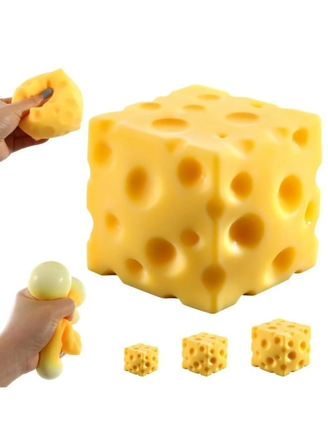 squishy Sqweezy Super 2Pcs Cheesy Giant Block of Cheese Squishy Stress Relief Toy - Image 3