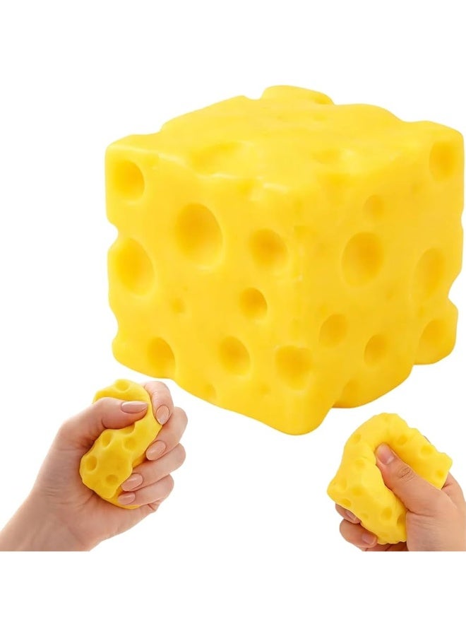 squishy Sqweezy Super 2Pcs Cheesy Giant Block of Cheese Squishy Stress Relief Toy - Image 2