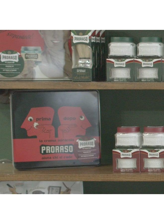 proraso Shaving Kit For Men | Moisturizing Pre-Shave Cream, Shaving Cream Tube And After Shave Balm For Thick, Curly Beards In Vintage Dopo Tin - Image 4