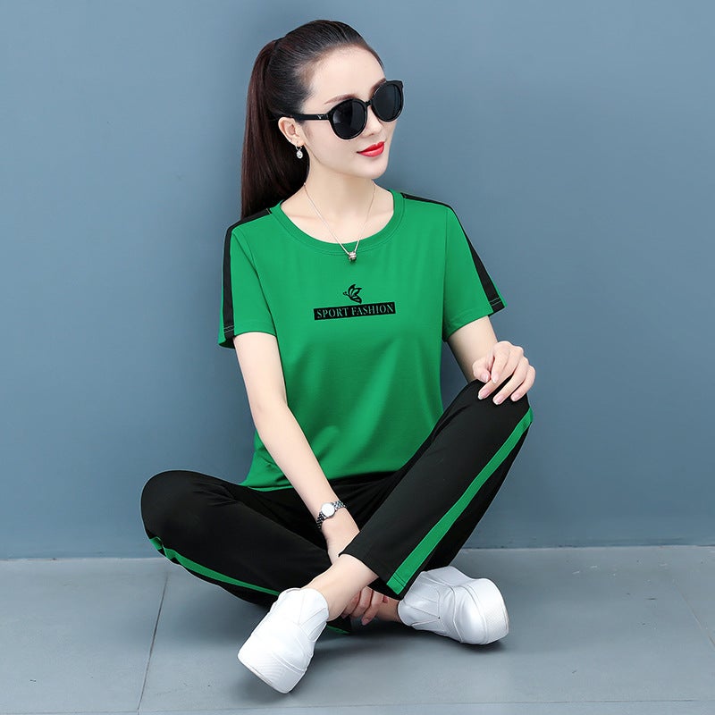 Generic 2022 Summer Fashion Casual Womens Sport Suit 7716 green suit 