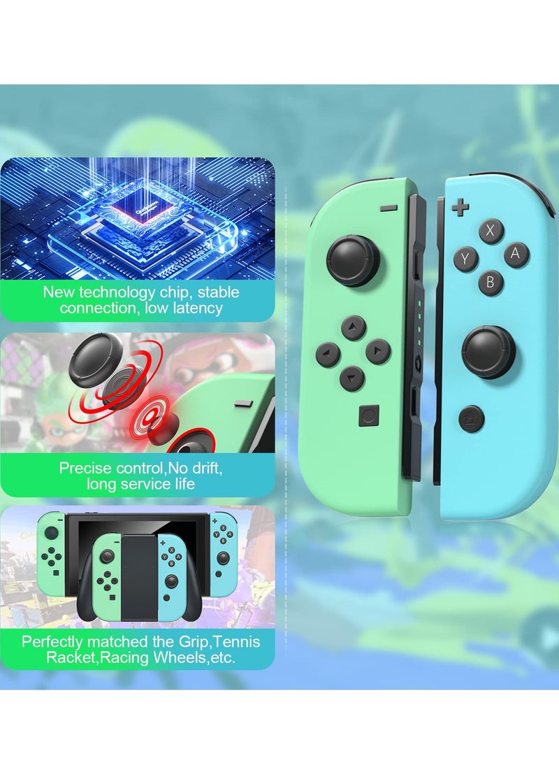 وحدات تحكم Joy-Con لاسلكية لجهاز Nintendo Switch، بديلة لليسار واليمين متوافقة مع Switch/Lite/OLED، عصا تحكم مع ميزة الاستيقاظ ولقطة الشاشة والاهتزاز المزدوج (أزرق فاتح)  - Image 3