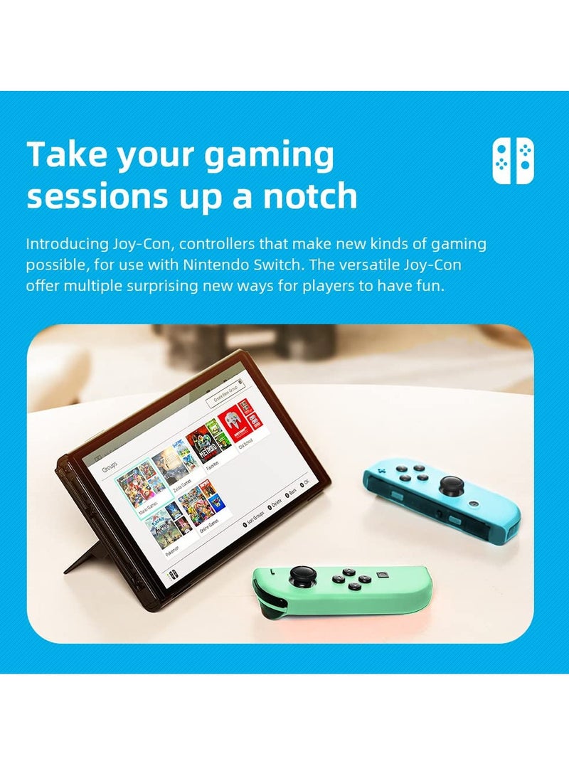 وحدات تحكم Joy-Con لاسلكية لجهاز Nintendo Switch، بديلة لليسار واليمين متوافقة مع Switch/Lite/OLED، عصا تحكم مع ميزة الاستيقاظ ولقطة الشاشة والاهتزاز المزدوج (أزرق فاتح)