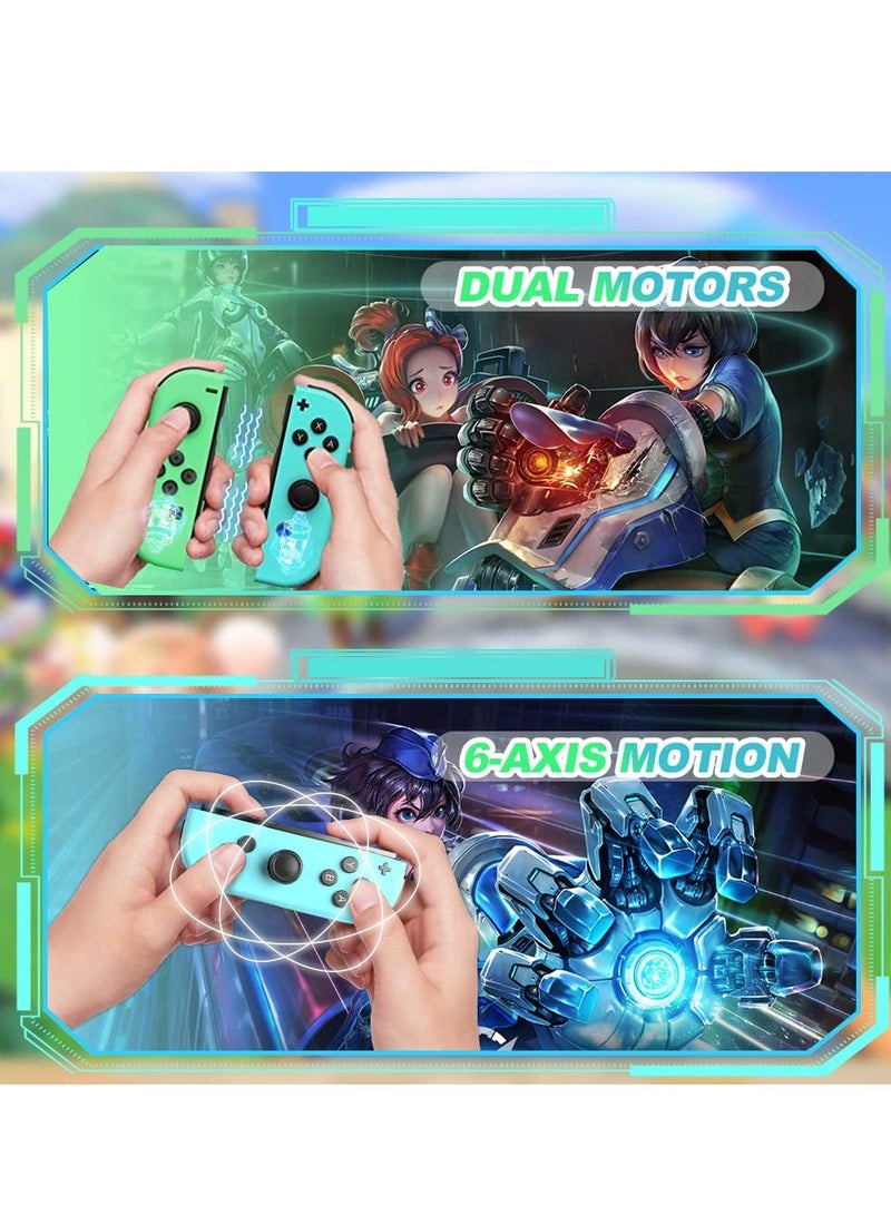 وحدات تحكم Joy-Con لاسلكية لجهاز Nintendo Switch، بديلة لليسار واليمين متوافقة مع Switch/Lite/OLED، عصا تحكم مع ميزة الاستيقاظ ولقطة الشاشة والاهتزاز المزدوج (أزرق فاتح)  - Image 5