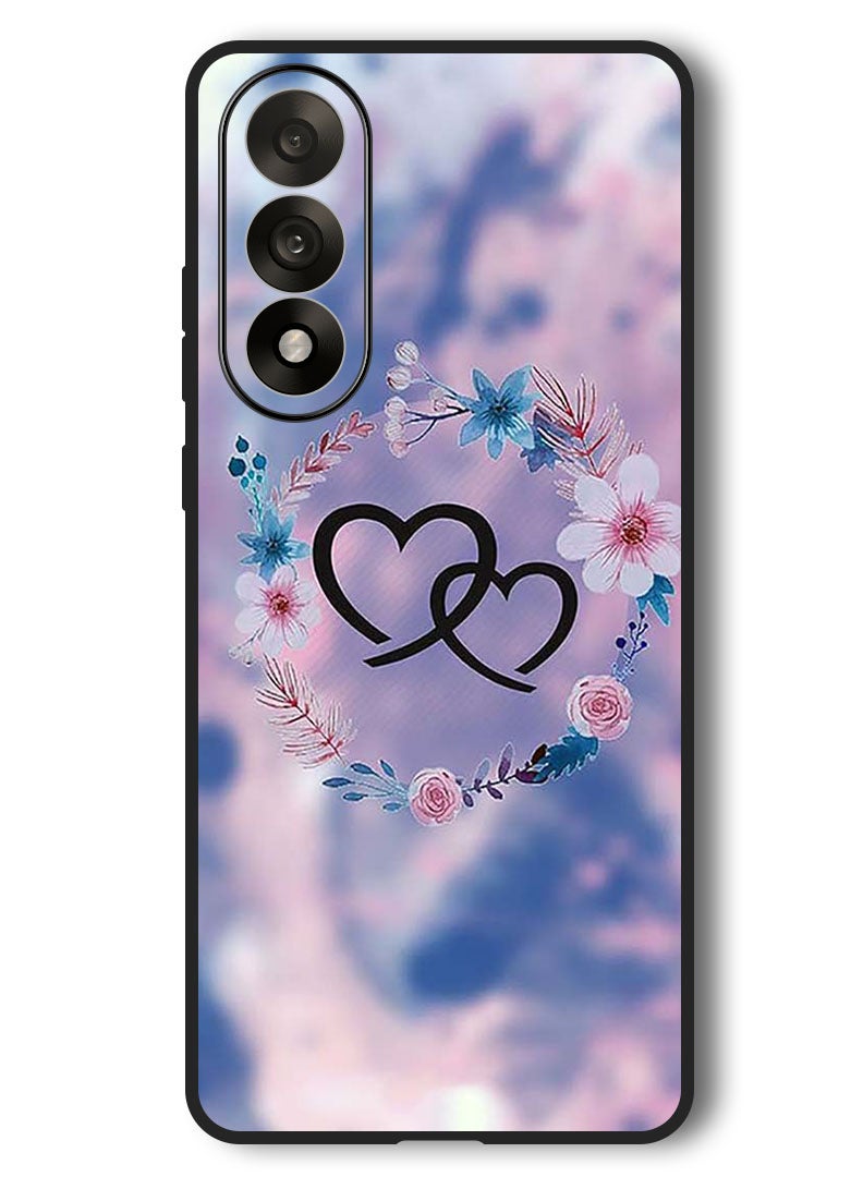 Theodor Case Compatible with OnePlus Nord 5 6.83 Inch Protection Shockproof Bumper Cover Two HEarts - Image 1