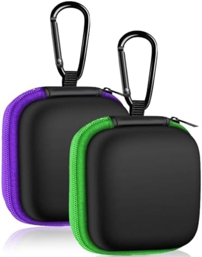 MOLOVA for Earbuds Carrying Case, Small Oval Storage Cases, Tech Pouch, Portable Storage Earbud Pouch Bag for Earbuds, in-Ear Headphones, Earphones, Headsets, Hearing Aids, USB Charging Cable, Purple1 - Image 1