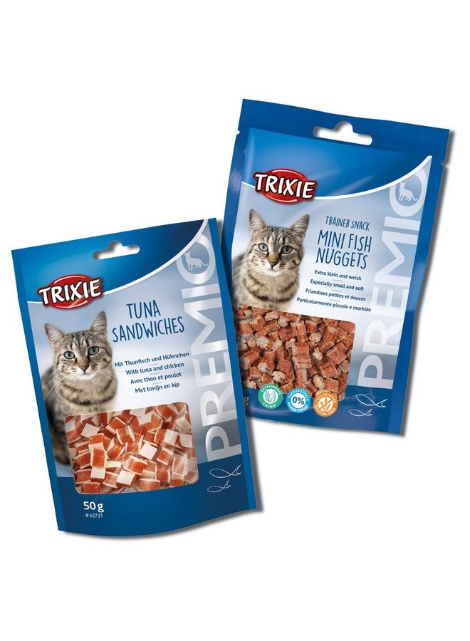 Trixie Cat Treat Combo Of Premio Tuna Sandwiches And Premio Tuna Rolls, Nutrient Rich Treats For Cats, Suitable For All Breeds - (Pack Of 2) - Image 1