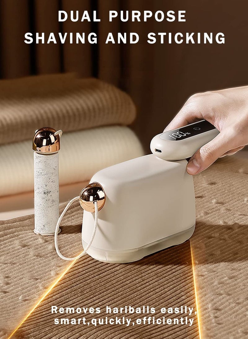 Fabric Shaver, Rechargeable Lint Remover Sweater Defuzzer, Double-Head Clothing Sticky Removal Roller, Intelligent Digital Display Lints Shaver Fuzzs Bobbles Trimmer for Clothes  - Image 3