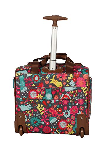 Lily Bloom Designer 15 Inch Carry On - Weekender Overnight Business Travel Luggage - Lightweight 2- Rolling Wheels Suitcase - Under Seat Rolling Bag for Women (Playful Garden Gray) - Image 4