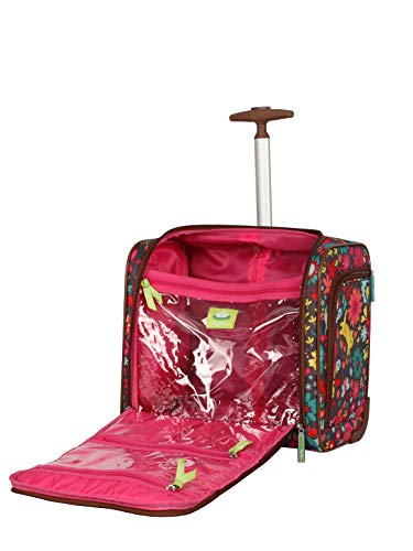 Lily Bloom Designer 15 Inch Carry On - Weekender Overnight Business Travel Luggage - Lightweight 2- Rolling Wheels Suitcase - Under Seat Rolling Bag for Women (Playful Garden Gray) - Image 5