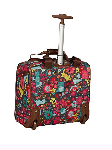 Lily Bloom Designer 15 Inch Carry On - Weekender Overnight Business Travel Luggage - Lightweight 2- Rolling Wheels Suitcase - Under Seat Rolling Bag for Women (Playful Garden Gray) - Image 2