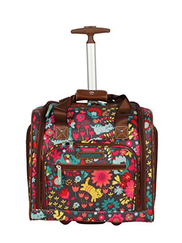 Lily Bloom Designer 15 Inch Carry On - Weekender Overnight Business Travel Luggage - Lightweight 2- Rolling Wheels Suitcase - Under Seat Rolling Bag for Women (Playful Garden Gray) - Image 3