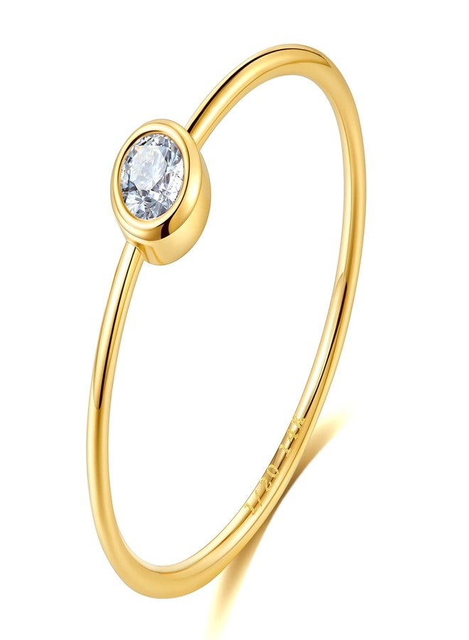NOKMIT 1mm 14K Gold Filled Rings for Women Girls Thin Gold Ring Dainty Cute Stacking Stackable Thumb Pinky Band Non Tarnish Comfort Fit Size 4 to 11 1PC/2PCS/3PCS, 6, Metal, Cubic Zirconia - Image 1