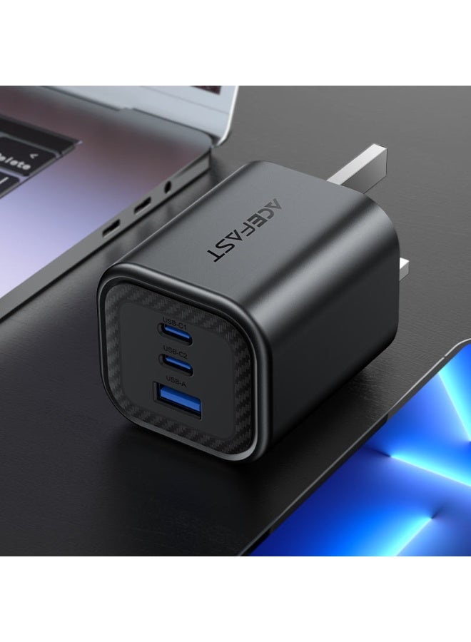 أسيفاست شاحن حائط ACEFAST A122 بقوة 65 واط بتقنية GaN مع منفذي USB-C ومنفذ USB-A وقابس بريطاني - Image 2