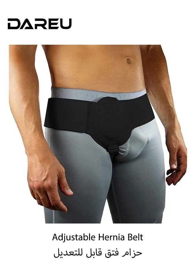 DAREU Adjustable Hernia Belt for Men & Women, Inguinal Hernia Support Truss with Removable Compression Pad, Groin & Abdominal Brace Left or Right Side, Post-Surgery Recovery & Pain Relief - Image 1