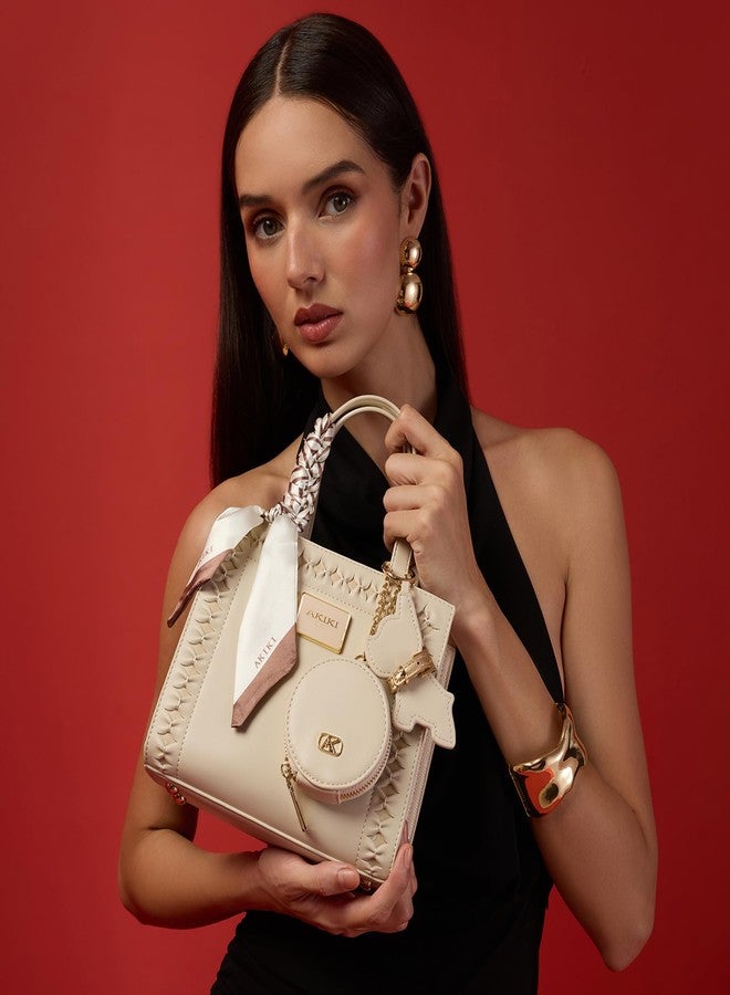أكيكي حقيبة يد نسائية من أكيكي لندن، طراز براكلي 21، تأتي مع جراب، ووشاح، وتعليقة على شكل كلب. حقيبة يد صغيرة أنيقة مناسبة للحفلات أو المناسبات غير الرسمية. تصميم مميز. هدية مثالية للنساء. - Image 2