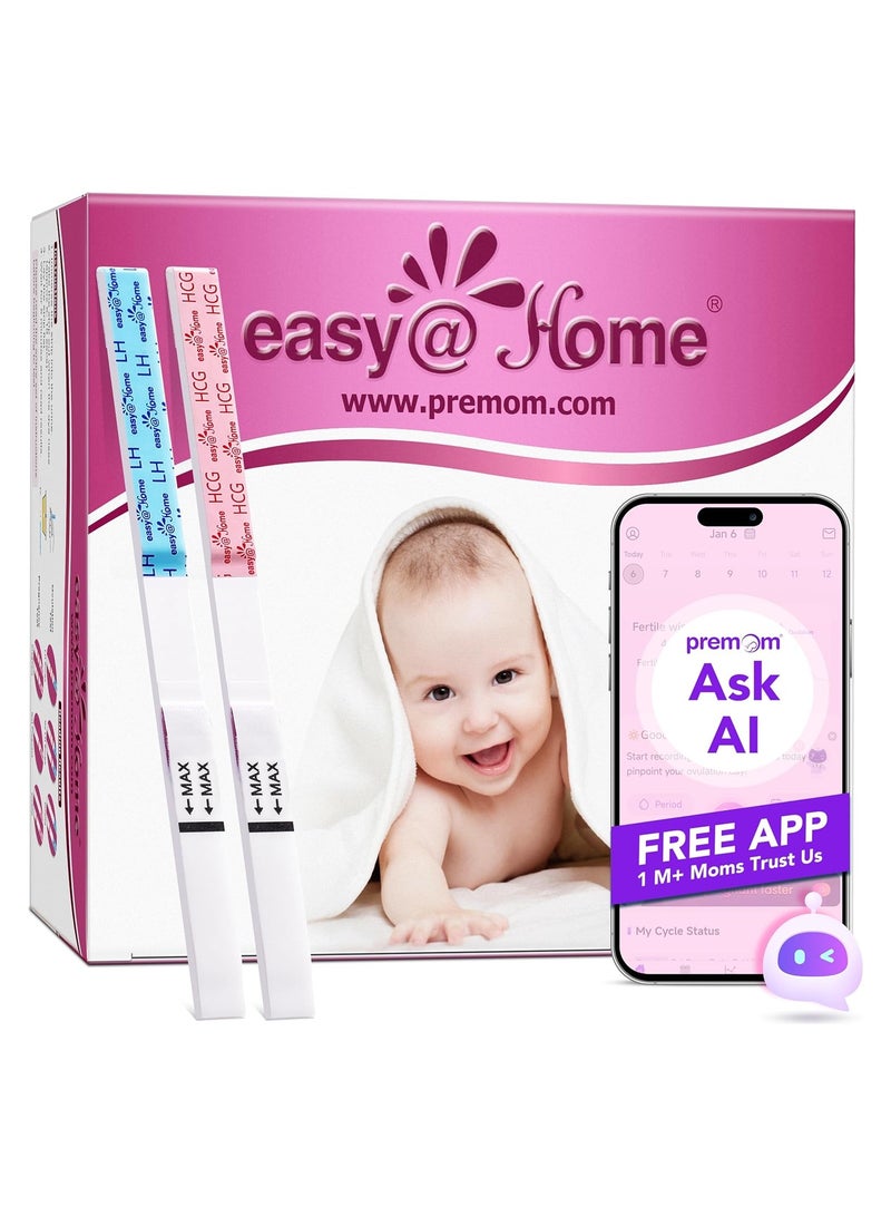 Easy@Home Easy@Home 50 Ovulation Test Strips and 20 Pregnancy Test Strips Kit - The Reliable Ovulation Predictor Kit (50 LH + 20 HCG) - Image 1