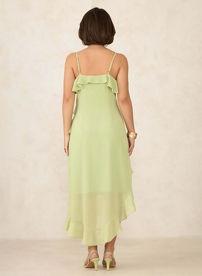 Virgio VIRGIO Georgette Ruffle Detailed Midi Dress