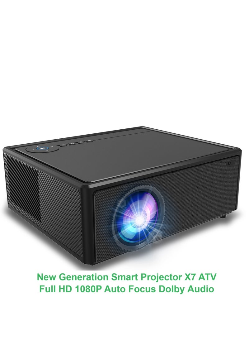 General Smart Projector X7 ATV Full HD 1080P New Generation Multifunctional Auto Focus Electric Focus 4-Point Keystone Correction Dolby Audio Dual Stereo Speaker DVD, TV BOX  - Image 1