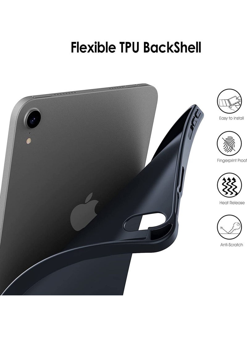 كابتن تيك جراب لجهاز iPad Mini 6 (طراز 2021 مقاس 8.3 بوصة) مزود بحامل أقلام يدعم شحن قلم رصاص ثانٍ غطاء تابلت نحيف مزود بظهر ناعم من مادة TPU للاستيقاظ / النوم التلقائي - Image 3