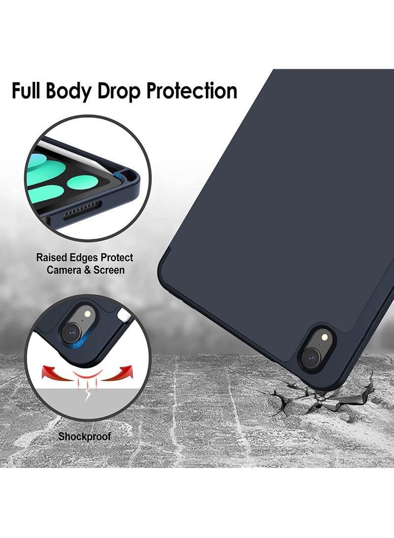 كابتن تيك جراب لجهاز iPad Mini 6 (طراز 2021 مقاس 8.3 بوصة) مزود بحامل أقلام يدعم شحن قلم رصاص ثانٍ غطاء تابلت نحيف مزود بظهر ناعم من مادة TPU للاستيقاظ / النوم التلقائي - Image 4