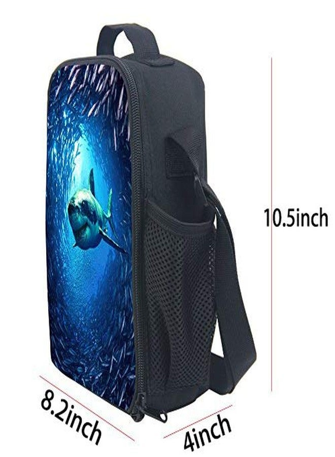 CAIWEI Animal Dinosaur Cat Shark Husky and Dolphin Insulated Lunch Box Cooler Bag (SHARK 1) - Image 2
