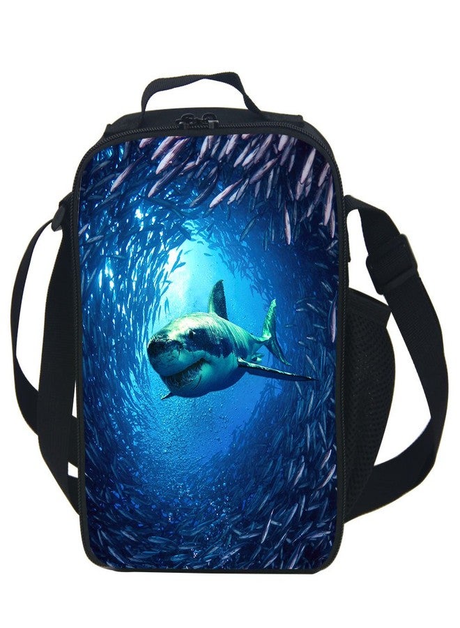 CAIWEI Animal Dinosaur Cat Shark Husky and Dolphin Insulated Lunch Box Cooler Bag (SHARK 1) - Image 1