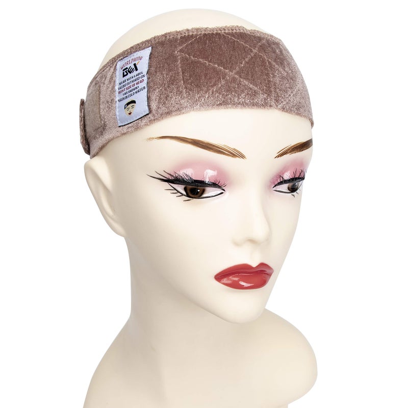 gexworldwide GEX Beauty Flexible Velvet Wig Grip Scarf Head Hair Band Wig Band Adjustable Fastern (Nude) - Image 1