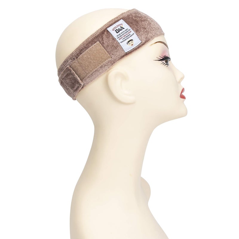 gexworldwide GEX Beauty Flexible Velvet Wig Grip Scarf Head Hair Band Wig Band Adjustable Fastern (Nude) - Image 2