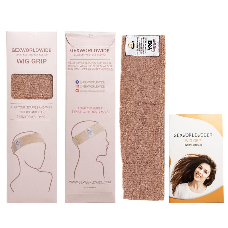 gexworldwide GEX Beauty Flexible Velvet Wig Grip Scarf Head Hair Band Wig Band Adjustable Fastern (Nude) - Image 5
