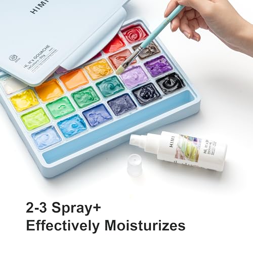 HIMI Gouache Wetting Spray 200ml (6.76 oz), Moisturizing Palette Spray for Gouache Paint, Reactivates Dry Pigments, Professional Art Supplies & Gift for Artists and Hobbyists - Image 3