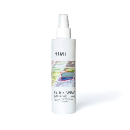 HIMI Gouache Wetting Spray 200ml (6.76 oz), Moisturizing Palette Spray for Gouache Paint, Reactivates Dry Pigments, Professional Art Supplies & Gift for Artists and Hobbyists - Image 1