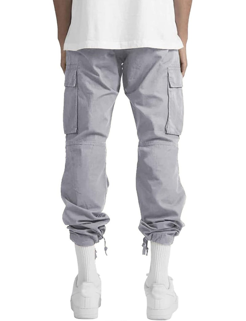 whox Mens Cargo Pants Casual Outdoor Hiking Pants for Men Athletic Joggers Sweatpants Lightgrey - Image 4
