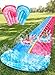 JOYIN 325FT Water Slide and 2 Inflatable Boards Extra Long Heavy Duty Double Lawn Waterslide with Sprinkler for Kids Adults Backyard Summer Water Toy Outdoor Fun Blue Pink - Image 3