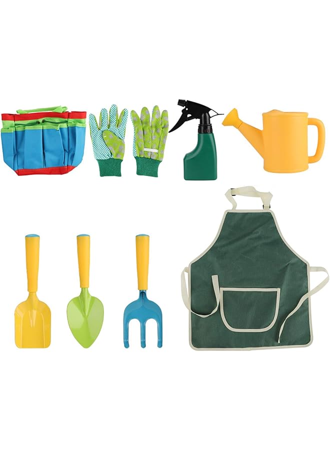 PROMASS مجموعة أدوات حديقة للأطفال 8 قطع للأولاد والبنات مع حقيبة أدوات الحديقة - Image 1
