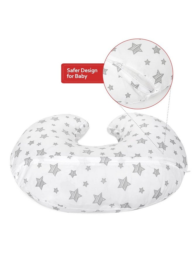 Moonsea Nursing Pillow Cover White With Star Print Snug Fits Boppy Nursing Pillows Breastfeeding Nursing Pillow Slipcovers Super Soft For Breastfeeding Moms  - Image 3