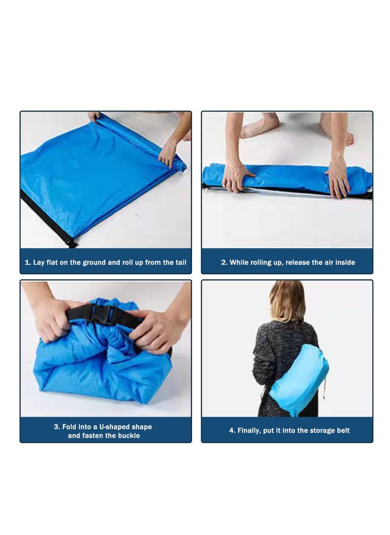 Generic - Portable Inflatable Lounger Air Sofa Hammock, Waterproof with Anti-Leak Design, Pillow-Shaped for Extra Comfort, Ideal for Lakeside, Beach, Camping, Picnics & Music Festivals (Blue) - Image 1