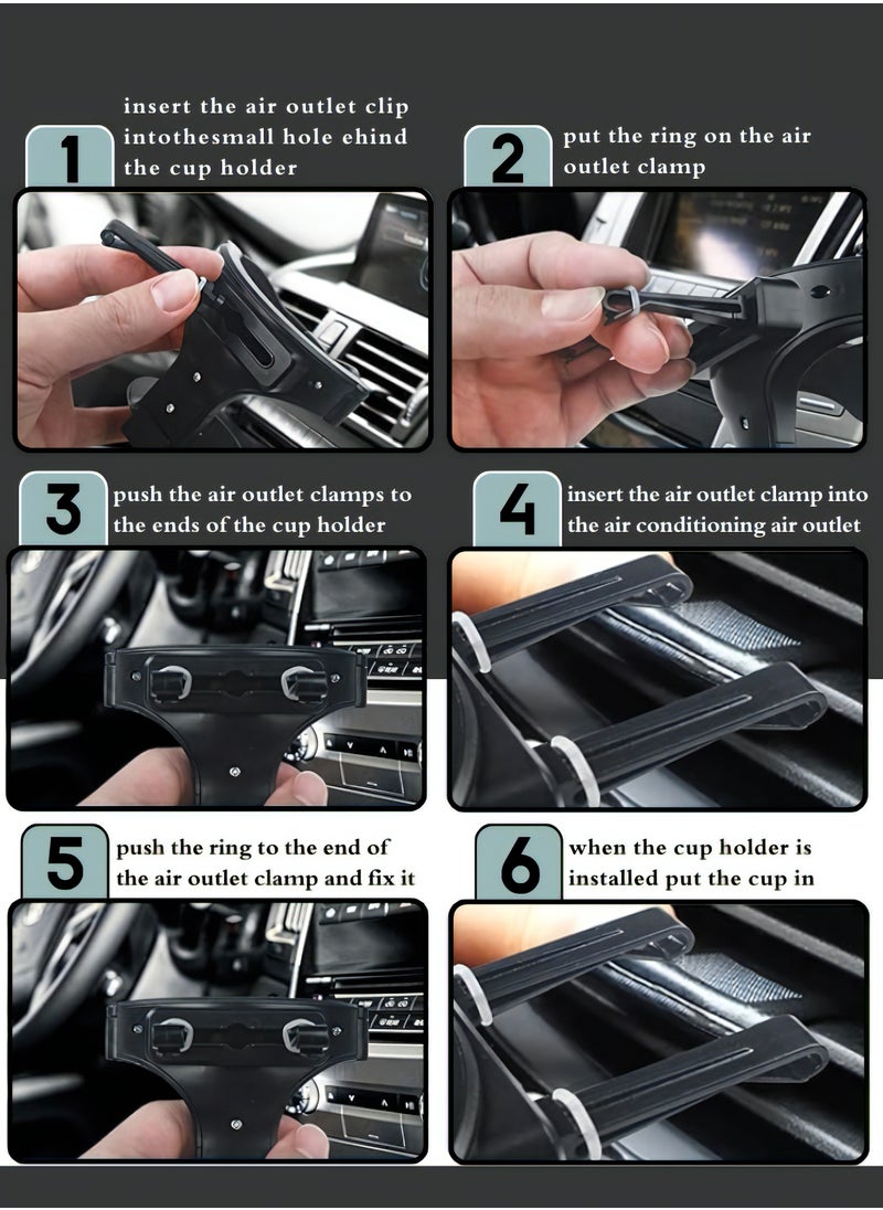 ATRI - Car Cup Holder Air Vent Outlet Drink Coffee Bottle Holder Stand Car Universal Accessories - Image 1