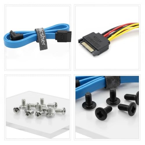 Mcsher 20" Inch 6Gbps SATA 3 Data Cable SATA Power Splitter Cord Mounting Screws Set/HDD SSD Hard Drive Connection Kit - Image 3