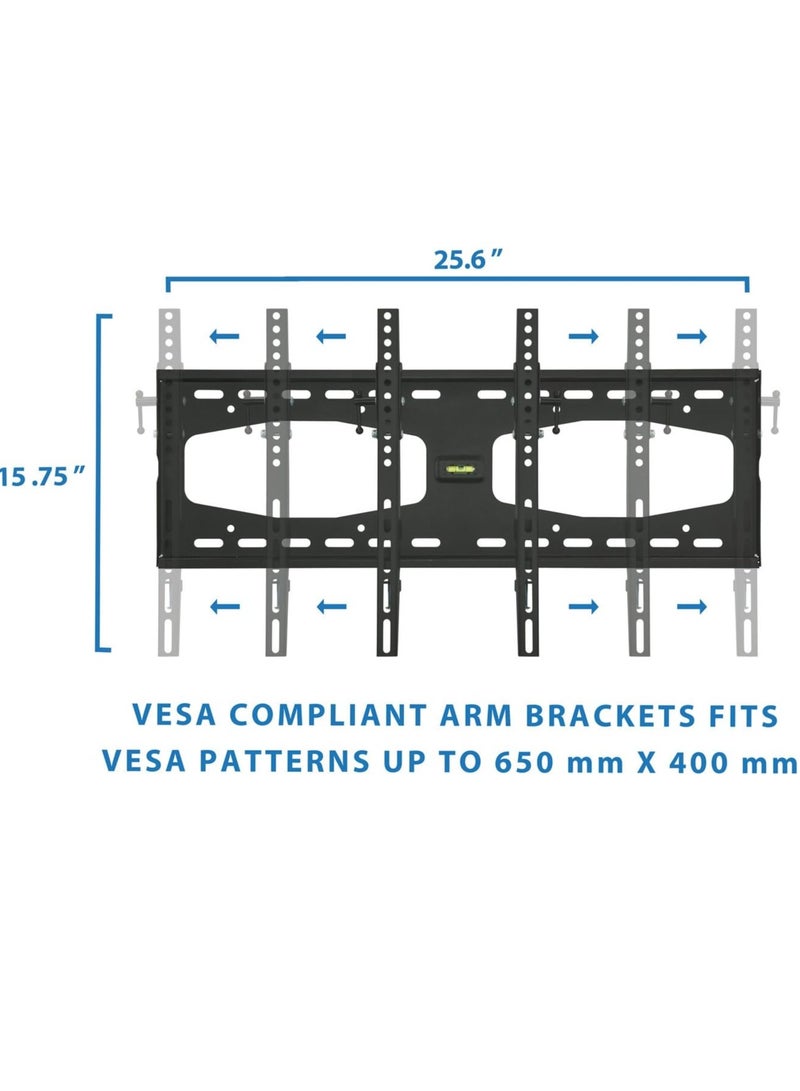 ELTRAZONE Slim Tilting TV Wall Mount Bracket for 32-55 Inch Samsung, Sony, Vizio, LG, Sharp TVs with Low Profile Design up to VESA 600x400mm, Black - Image 4