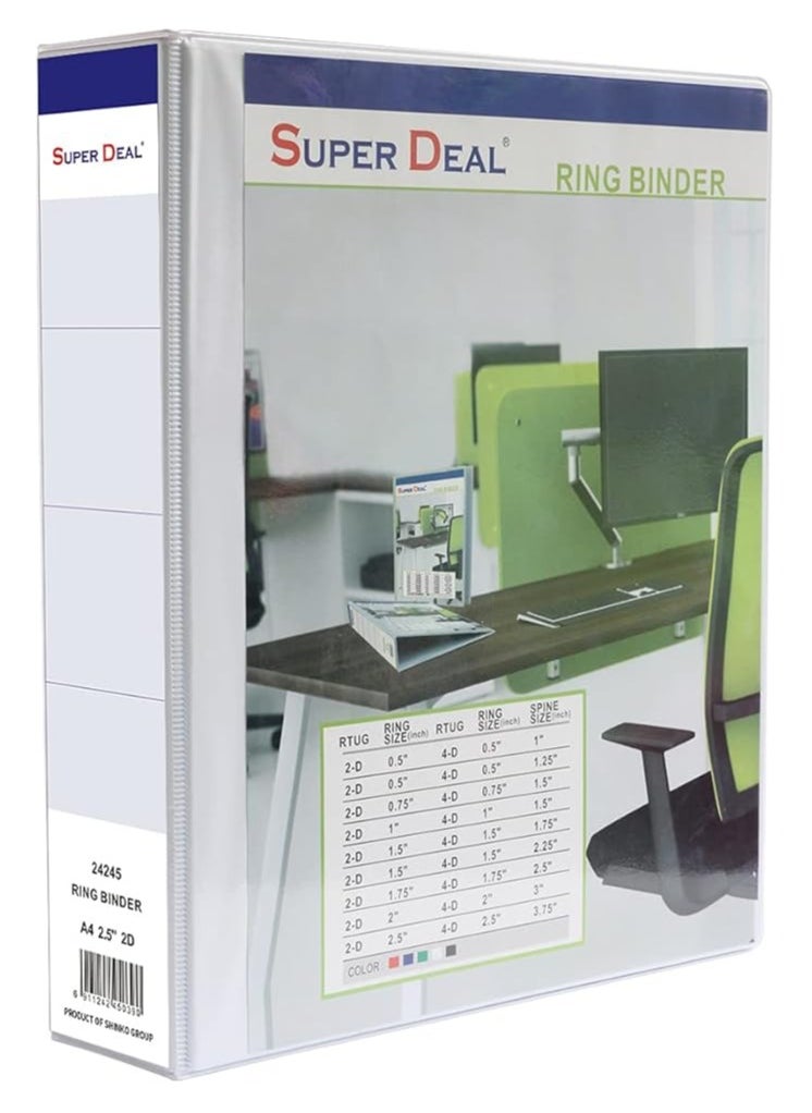 SUPER DEAL Super Deal A4 Size 2D Ring Binder 2.5inch  - Image 1