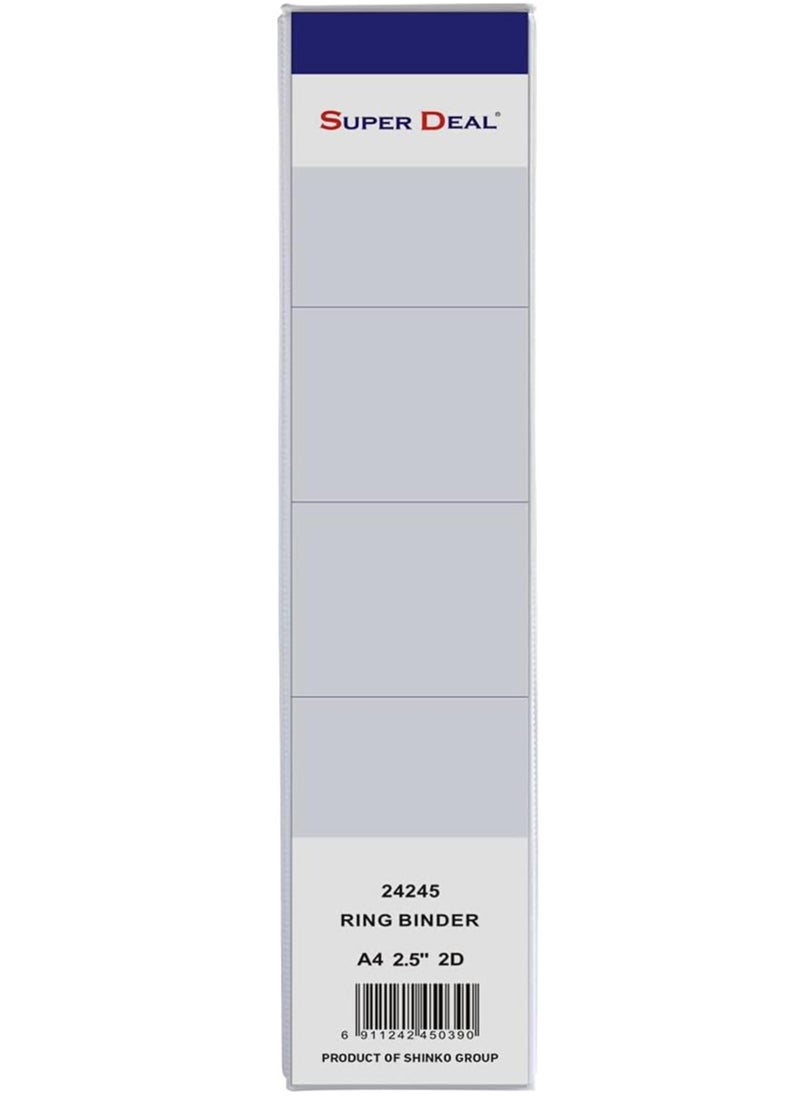 SUPER DEAL Super Deal A4 Size 2D Ring Binder 2.5inch  - Image 2