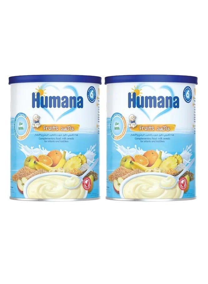 Humana Baby Milk Cereals Wheat And Fruits Pack 2 x 400g - Image 1
