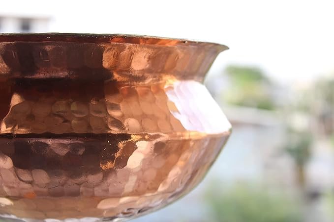 KITCART KITCART Copper Handi Sipri with Hammered Shinny Finish for Cooking Serving 4liter  - Image 4