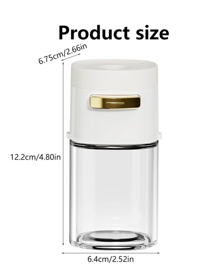 Generic - Ration Spice Dispenser, Pepper Container, Push Type Salts Control Bottle Seasoning Jar, for Home Cooking Picnic Camping BBQ Ration Glass Spice Dispenser Kitchen Condiment Storage Container (White) - Image 1